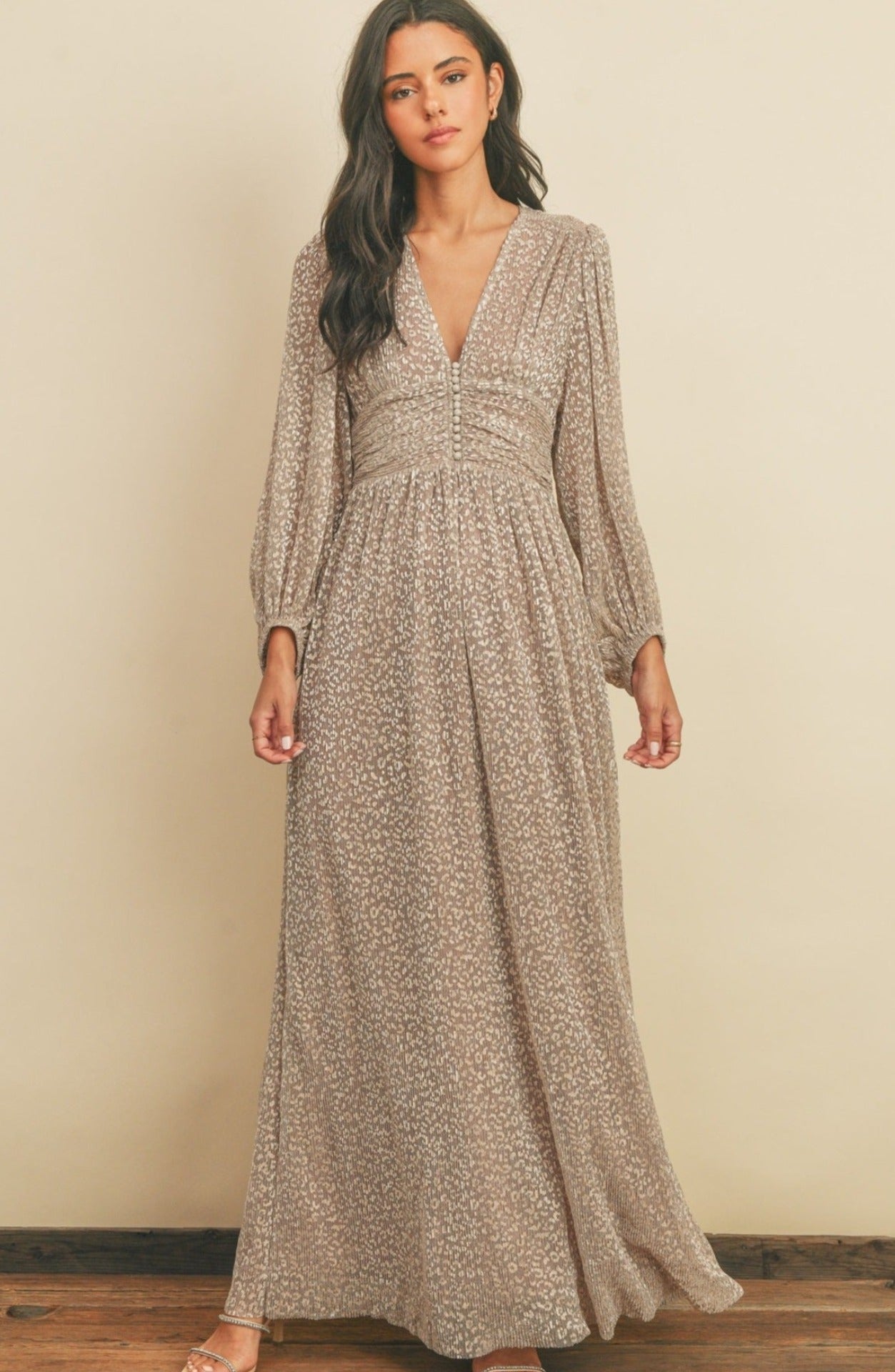 Arielle Moonlight Cinched Waist Maxi Dress