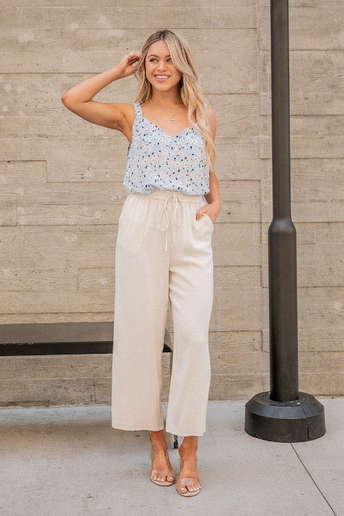 Sophie Linen Pants-Mocha