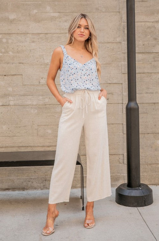 Sophie Linen Pants-Mocha